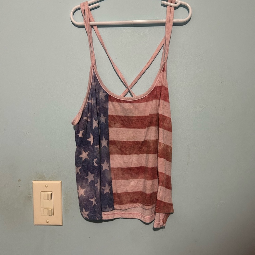 Rue21 Red and White Crop Tank Top